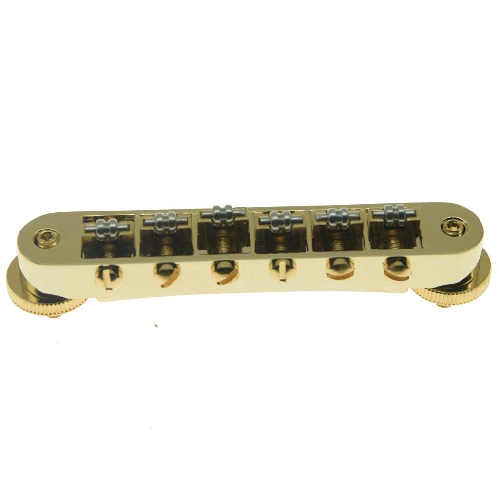 Dopro Gold Guitar Roller Saddle Bridge Tune-O-Matic Bridge For USA Les Paul,SG,ES Dot,Gretsch Bigsby T-O-M with M4 Posts